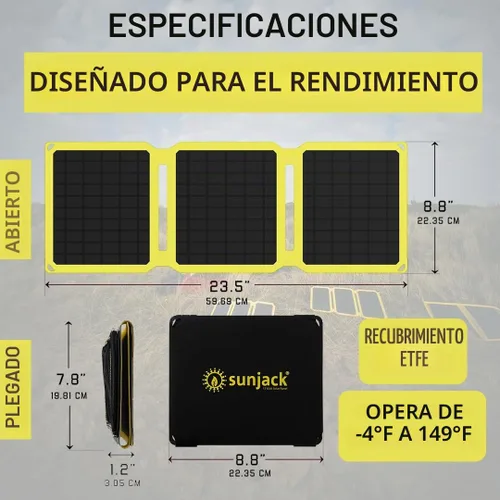 Vista 8 de SunJack - Panel solar plegable e impermeable de 15 vatios