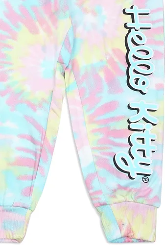 Vista 6 de Hello Kitty Conjunto de sudadera con capucha y pantalón deportivo para niñas, niños pequeños y pequeños, multicolor