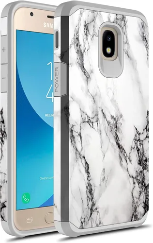 Vista 6 de Compatible con Samsung Galaxy J7, funda híbrida gráfica colorida armadura para SM-J737 (mandala colorido)