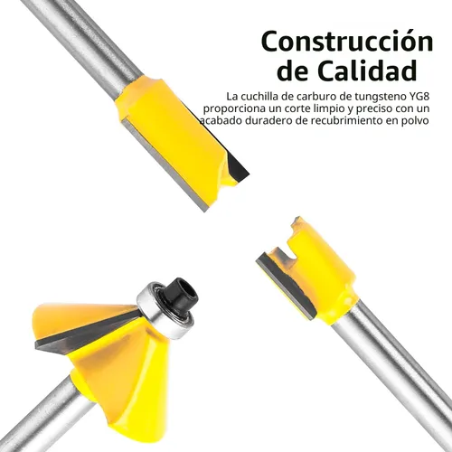 Vista 3 de Juego de 15 brocas de enrutador de 1/4 de pulgada para principiantes