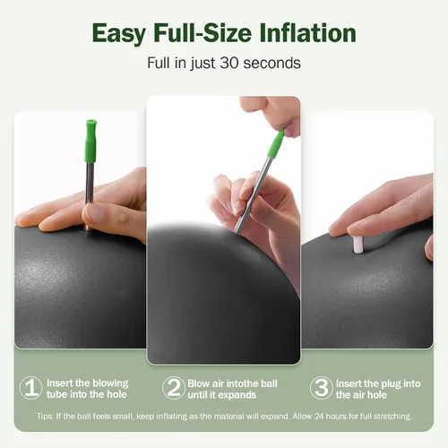 Vista 6 de Slim Panda Pelota de Pilates, Pelota de Ejercicio Pequeña de 9 Pulgadas, Mini Pelota de Yoga Antiestallido para Estabilidad, Entrenamiento, Barre