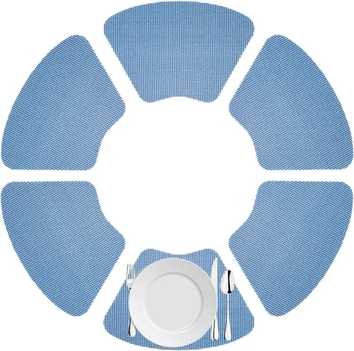 Vista 13 de Kraftware Juego de 6 manteles individuales de cuña de red para mesa redonda, perla ennegrecida, tamaño pequeño