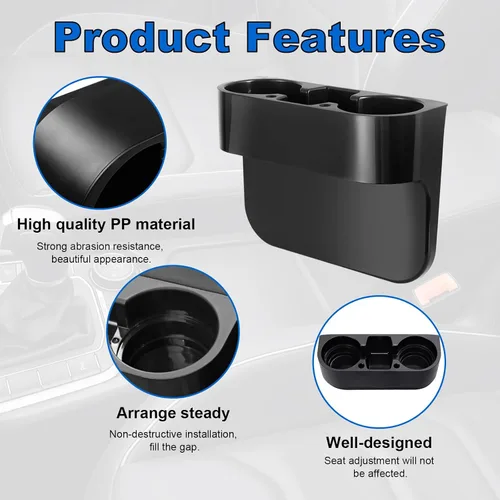 Vista 4 de Augeny Organizador de Asiento de Coche, Caja de Almacenamiento Multifuncional Portátil para Consola Central, Organizador de Espacio de Asiento