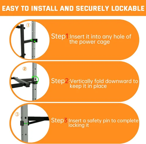 Vista 7 de Accesorio de barra de inmersión mejorado para estante de sentadillas de 2 x 2 pulgadas, accesorio de estante de potencia resistente con orificio