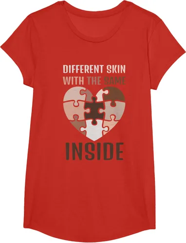 Vista 46 de Camiseta con texto en inglés "Black History Month Different Skin With The Same Love Inside