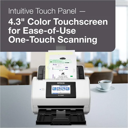 Vista 3 de Epson DS-790WN Escáner de documentos a color de red inalámbrica para PC y Mac con escaneo dúplex, función sin computadora, alimentador automático