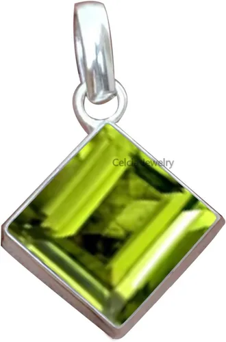 Vista 18 de Colgante de plata de ley 925 maciza para hombres y mujeres, auténtico ónix negro plano, cuadrado, colgante único hecho a mano para ella y él