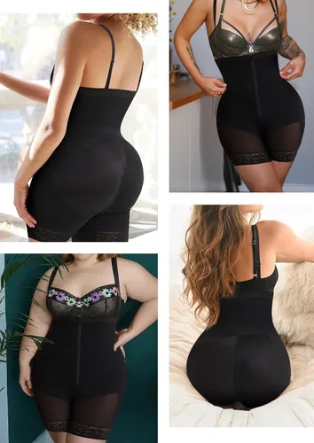 Vista 4 de Fajas colombianas moldeadoras para mujer, posparto, control de abdomen, levantamiento de glúteos, moldeador de cuerpo