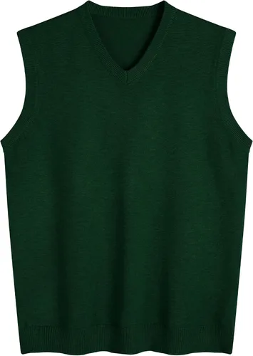 Vista 41 de Amussiar Suéter casual para hombre, chaleco con cuello en V, ajustado, sin mangas, suéter de punto