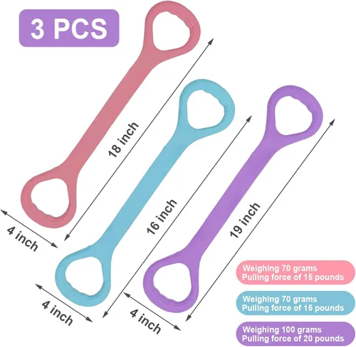 Vista 2 de Figura 8 Banda de resistencia para fitness, brazo y espalda, hombro, cuerda elástica, equipo de ejercicio para yoga, pilates, terapia física