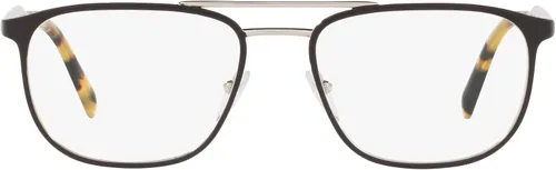 Vista 3 de Prada Gafas de sol negro mate sobre marco plateado, lentes transparentes, 2.126in
