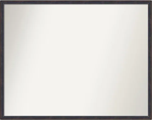 Vista 89 de Amanti Art Espejo de baño de bronce para sobre el fregadero, 25 x 26 pulgadas, espejo rectangular de bronce oscuro, marco de madera tradicional