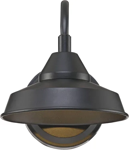 Vista 5 de John Timberland Westley - Lámpara rústica de estilo granero para exteriores, brazo de cuello de cisne LED negro, 8 1/2 pulgadas, para terraza