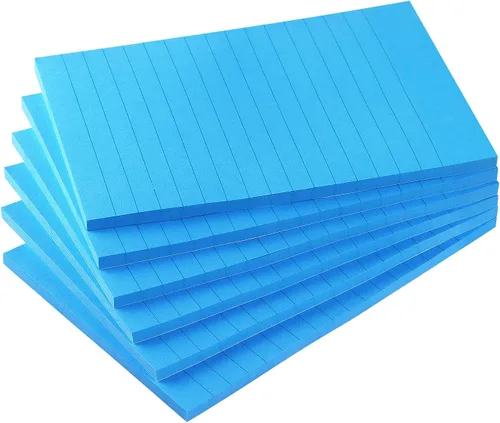 Vista 15 de Early Buy - Blocs de notas adhesivas con líneas 4x6, notas autoadhesivas de 6 colores brillantes, 6 blocs, 45 hojas/bloc