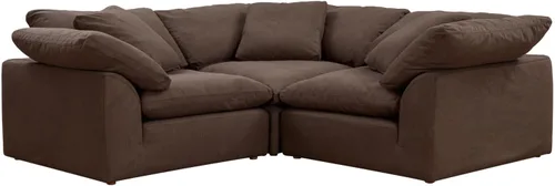 Vista 6 de Sunset Trading Contemporary Puff Collection - Sofá modular en forma de L, 3 piezas, tela de rendimiento, lavable, resistente al agua, a prueba