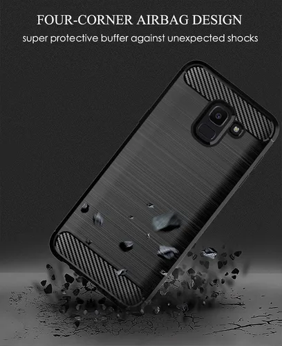 Vista 4 de Asuwish Funda compatible con Samsung Galaxy J6 2018 y protector de pantalla de vidrio templado, accesorios de celda, cubierta protectora de TPU
