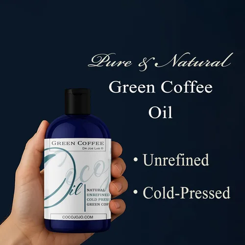 Vista 2 de Dr Joe Lab Aceite de grano de café verde, puro, sin refinar, prensado en frío, sin OMG, aceite portador para piel, cabello, uñas, cuerpo, cara