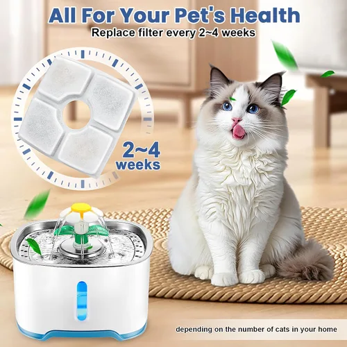 Vista 6 de Repuesto de filtro de fuente de agua para gatos, paquete de 8 filtros de fuente para gatos compatibles con dispensador de agua automático cuadrado