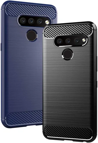 Vista 6 de Asuwish Funda de teléfono para LG V50 ThinQ con protector de pantalla de vidrio templado y accesorios para celda, delgada y suave, goma de silicona
