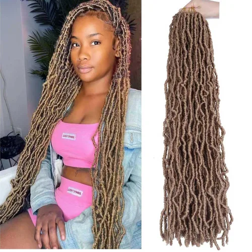 Vista 39 de 6 Paquetes Soft Locs Cabello de Ganchillo Pre Looped Faux Locs Trenzas de Ganchillo Goddess Locs Dreadlocs Cabello Sintético Para Mujeres Negras 1b