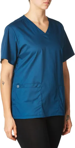 Vista 2 de WonderWink, camiseta unisex para adultos, cuello en V