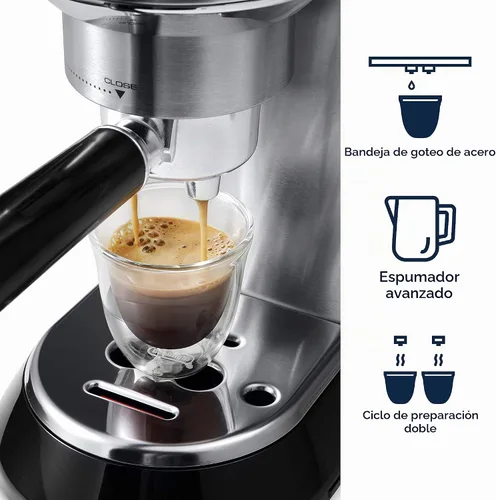Vista 3 de De'Longhi Dedica EC680M - Máquina de café expreso y caja de golpes