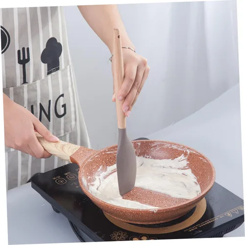 Vista 5 de LABRIMP Elegante cucharón de sopa espátula de silicona antiarañazos resistente al calor Juego de utensilios de cocina mango ergonómico Herramientas
