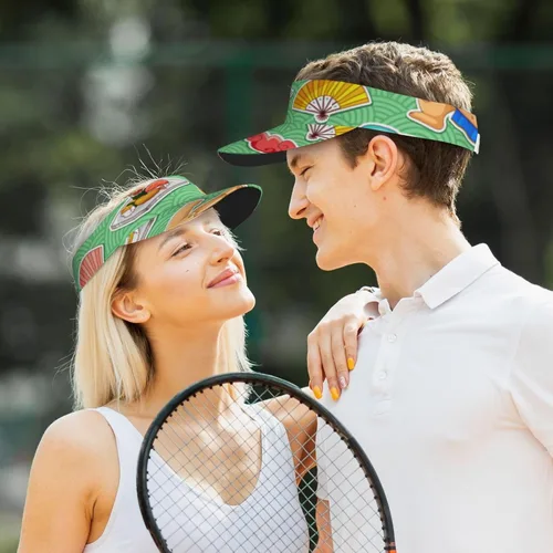 Vista 4 de Gorra deportiva con visera para el sol, Sumo, japonés, sushi, ajustable, con parte superior vacía, gorra de béisbol de algodón para mujeres