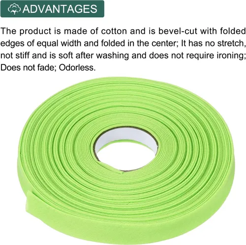 Vista 452 de MECCANIXITY Cinta al bies de doble pliegue de 1/2 pulgada de poliéster continuo a granel para costura, costura, dobladillo, encuadernación y Beige