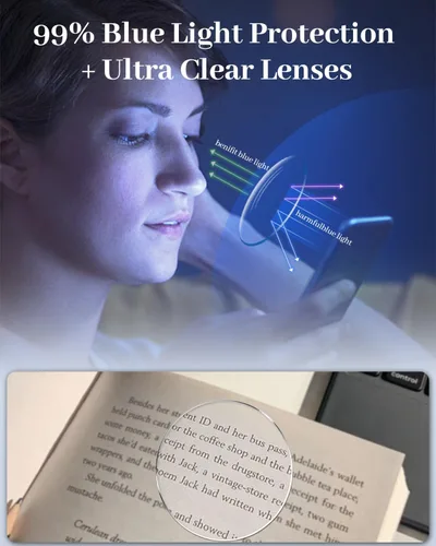 Vista 3 de LUFF Reading Glasses 4 Pack, TR90 Lightweight Blue Light Blocking Readers with Spring Hinges, Computer Reading for Men Women