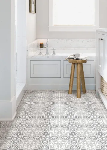Vista 3 de FloorPops Azulejos de suelo gris Cheverny Peel & Stick, FP3571