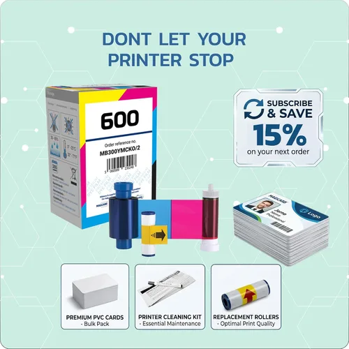 Vista 7 de Bodno 2 x Magicard 600 Impresora MB300YMCKO Cinta de Color – YMCKO – 300 Impresiones Software Demo Card