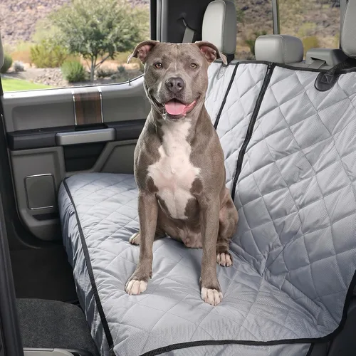 Vista 9 de 4Knines Funda de asiento trasero para perro para asientos plegables Diseño dividido resistente que se adapta a asientos plegables 60/40 y 50/50. Sin