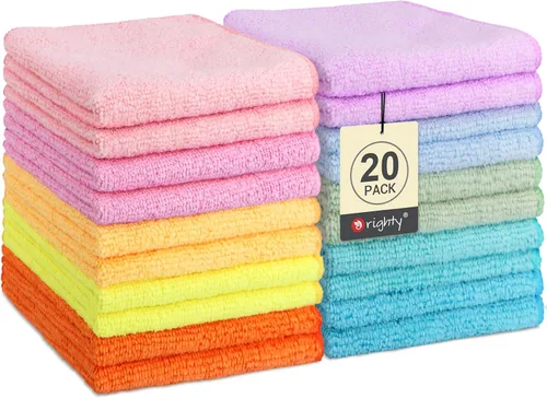 Vista 13 de Orighty Paquete de 5 toallas faciales de microfibra, altamente absorbentes y suaves al tacto, toallas de mano para baño, hotel, spa y gimnasio, 11.5