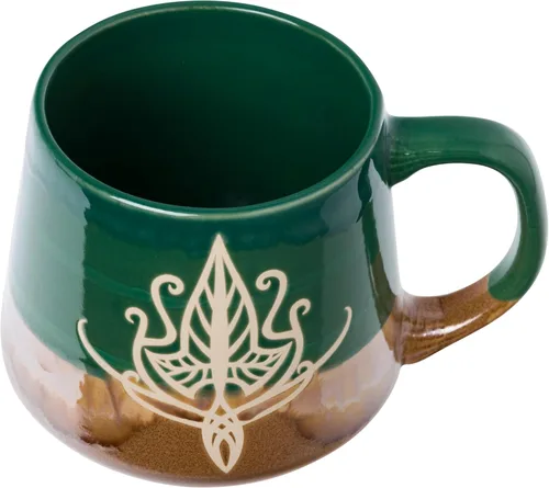 Vista 4 de Silver Buffalo Lord of the Rings Elven, taza de cerámica esmaltada reactiva, 18 onzas El Señor de los Anillos Elfos