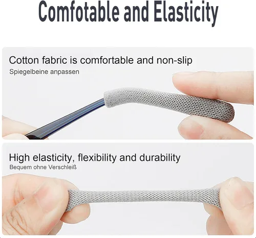 Vista 3 de Cojines para las orejas para lentes con tela de algodón, puntas de retenedor de gafas de punto suave, almohadillas elásticas antideslizantes