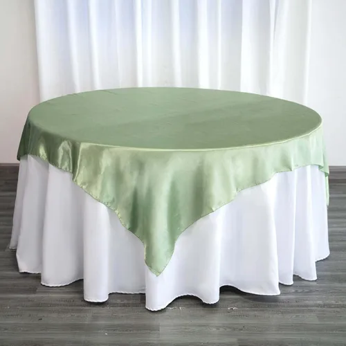 Vista 26 de Efavormart Paquete de 5 Sobremanteles Cuadrados de Satén de 60" para Decoraciones de Mesa de Bodas, Catering y Fiestas, Cubierta de Mantel Negro