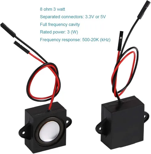 Vista 2 de MakerHawk Mini altavoz de 2 piezas - 3W 8 conector de altavoz publicitario portátil de gama completa (3.3V - 5V)