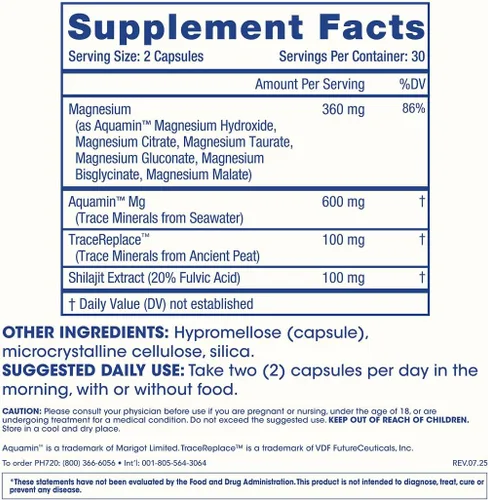 Vista 7 de ProHealth Morning Mag Multi-Mineral con Extracto de Shilajit, triple probado en laboratorio de terceros, 60 cápsulas