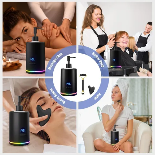 Vista 6 de Calentador de loción de aceite de masaje, calentador de aceite de masaje para terapia de masaje de spa y uso personal, dispensador portátil