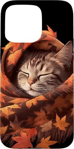 Vista 27 de Funda para iPhone 13 American Shorthair Cat Kitten Autumn Fall Leaves Case