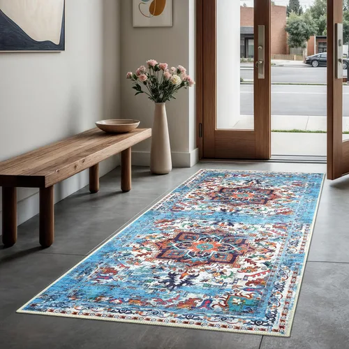 Vista 50 de GLN Rugs Traditional Collection - Alfombra de felpilla lavable a máquina, tradicional lavable, antideslizante, alfombra de felpilla de pelo corto