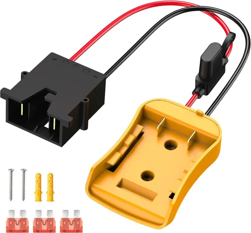 Vista 8 de Kzreect Paquete de 2 adaptadores para ruedas eléctricas compatibles con batería Dewalt 20V, kit convertidor con portafusibles, interruptor