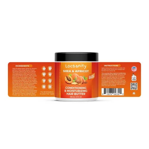 Vista 5 de Locsanity Shea & Apricot Suelto, Natural, Acondicionador y Hidratante Suelto Cuidado Natural del Cabello Paquete - Fórmula de Fuerza y Crecimiento