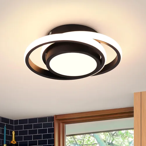 Vista 12 de CANEOE Lámpara de Techo LED Pequeña y Moderna, Dorada Redonda, Accesorios de Luz de Pasillo para Techos, Lámparas de Techo Interiores para Pasillo