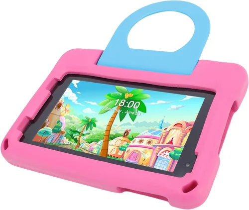 Vista 3 de SUNGOOYUE Tablet de entretenimiento de 7 pulgadas con funda anticaída para edades de 3 a 10 años. Aprendizaje, educativa, para Prime Video para 14