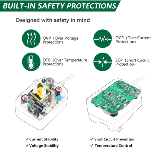 Vista 2 de Adaptador de CA listado UL para First Alert CMD420 CMD480 CMD520 CMD600 CM420 SmartBridge Power