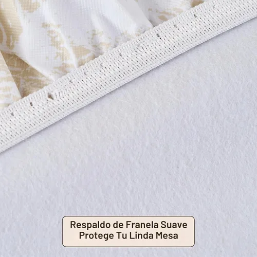 Vista 4 de LIBERECOO Mantel redondo de vinilo ajustable con reverso de franela, borde elástico, impermeable, resistente a las manchas, mantel lavable