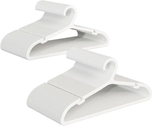 Vista 25 de ABHENG UAPY0530B - Paquete de 30 perchas para ropa, perchas de plástico antideslizantes, perchas que ahorran espacio, resistentes, para colgar ropa
