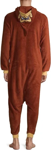Vista 2 de Nintendo Donkey Kong - Mameluco de felpa para hombre, disfraz de burro Kong de una pieza para adultos, Kigurumi, pijama de forro polar DK y sudadera